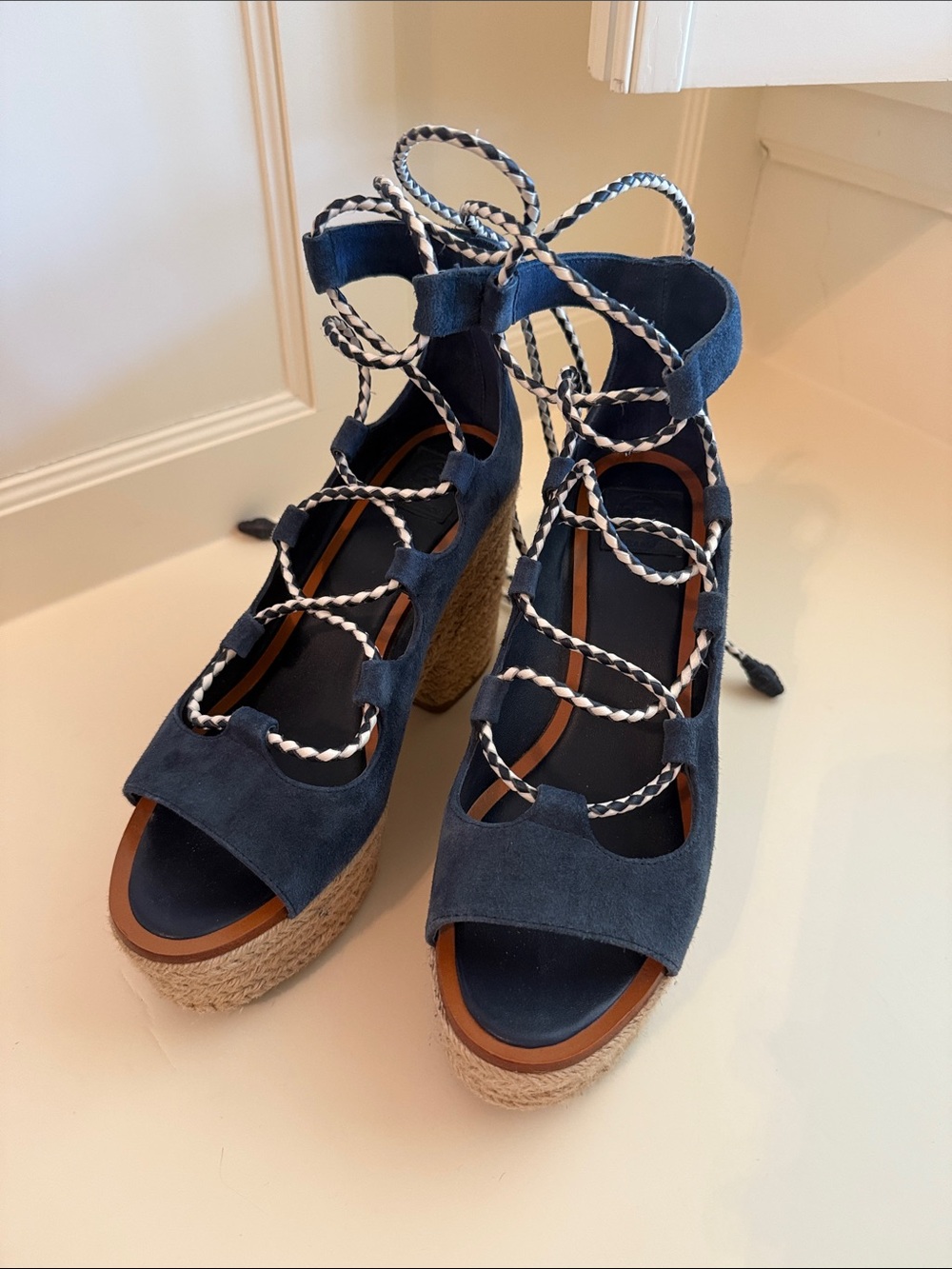 Tory Burch summer heels lace up size 6.5